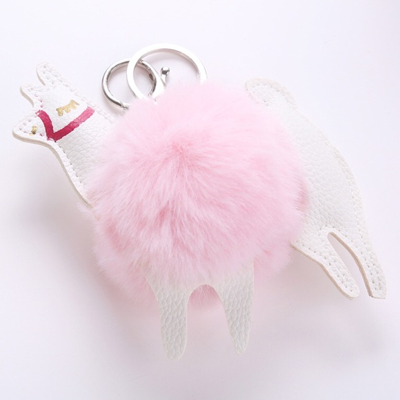 Accessories - LAST 1! NEW Llama Faux Fur Pom Keychain Bag Charm